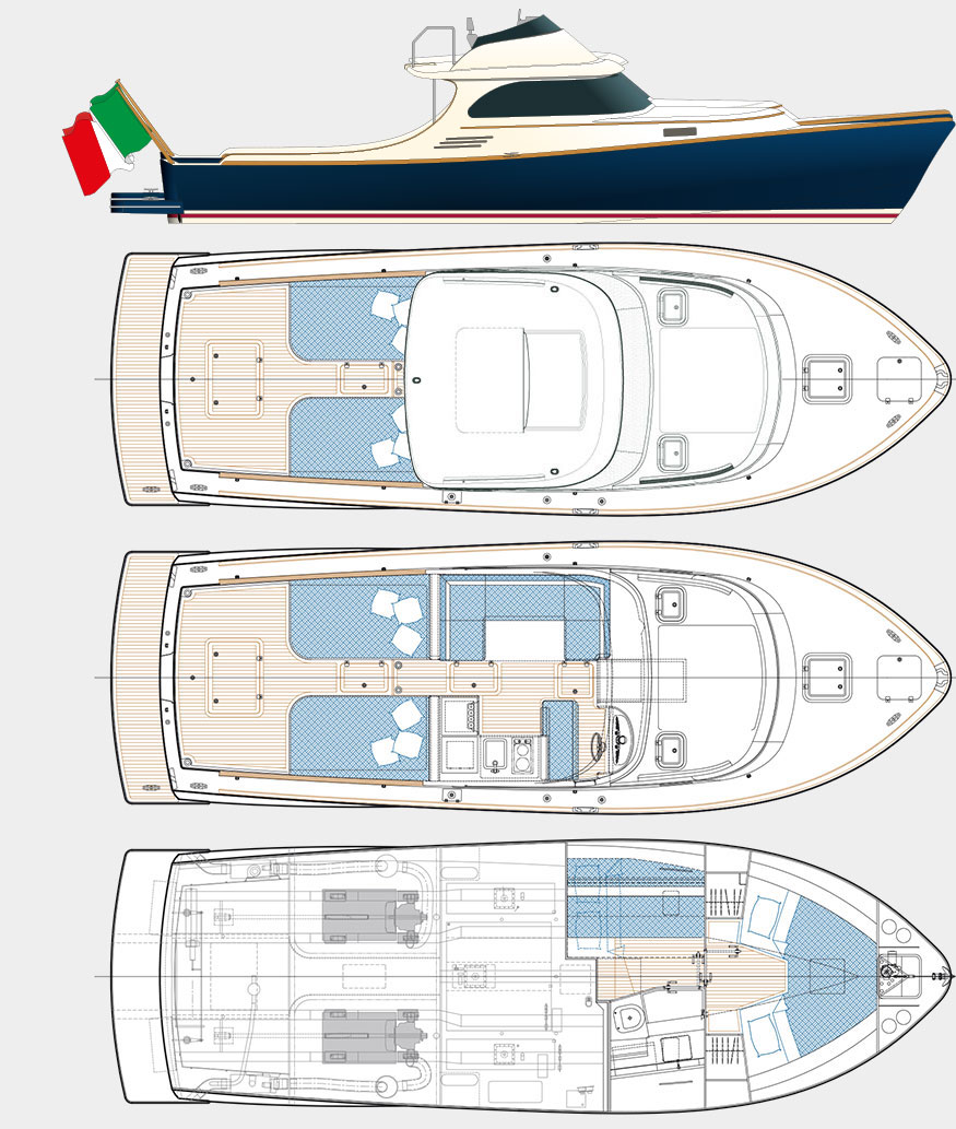 Toy Fly 36 layout Barca a motore Toy Fly 36 disegni dei layout
